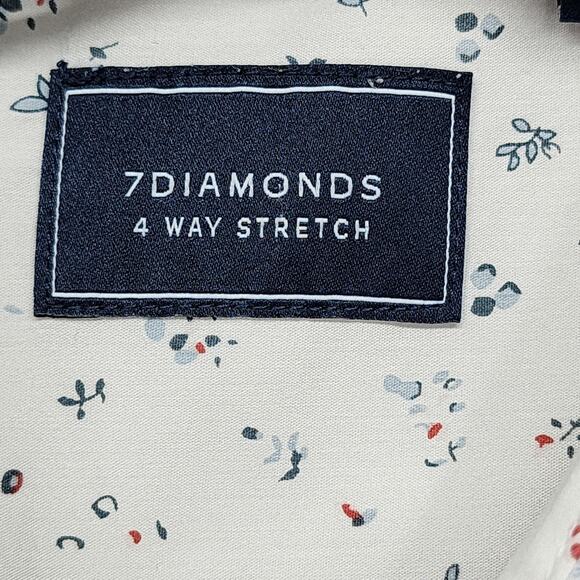 7 Diamonds Men’s Dress Shirt Large Light Blue 4-Way Stretch Short Sleeve - Picture 7 of 12